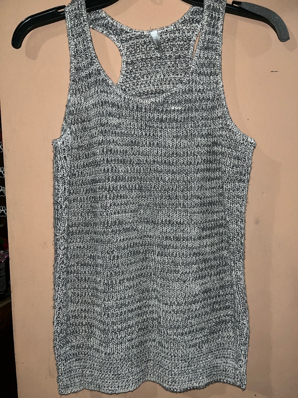 Vanity Gray Marled Racerback Knit Tank